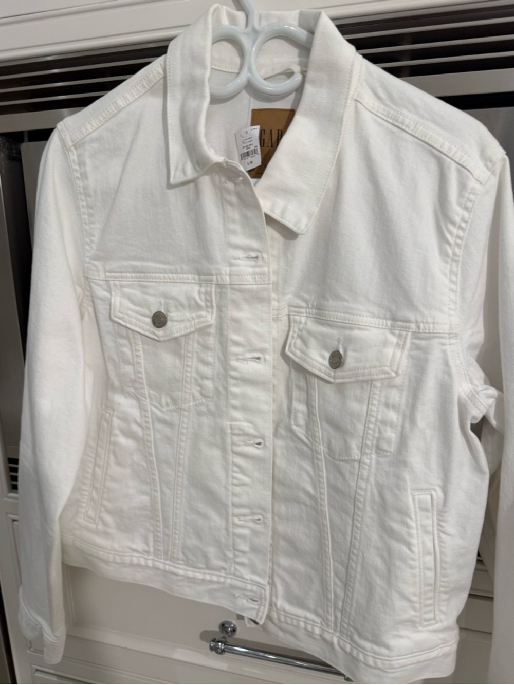 GAP White Denim Trucker Jacket - Women's